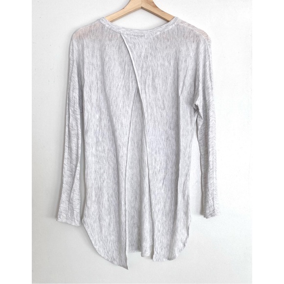 WILFRED XS Light Grey Open Back Crew Neck Long Sleeve Tee - Picture 2 of 12